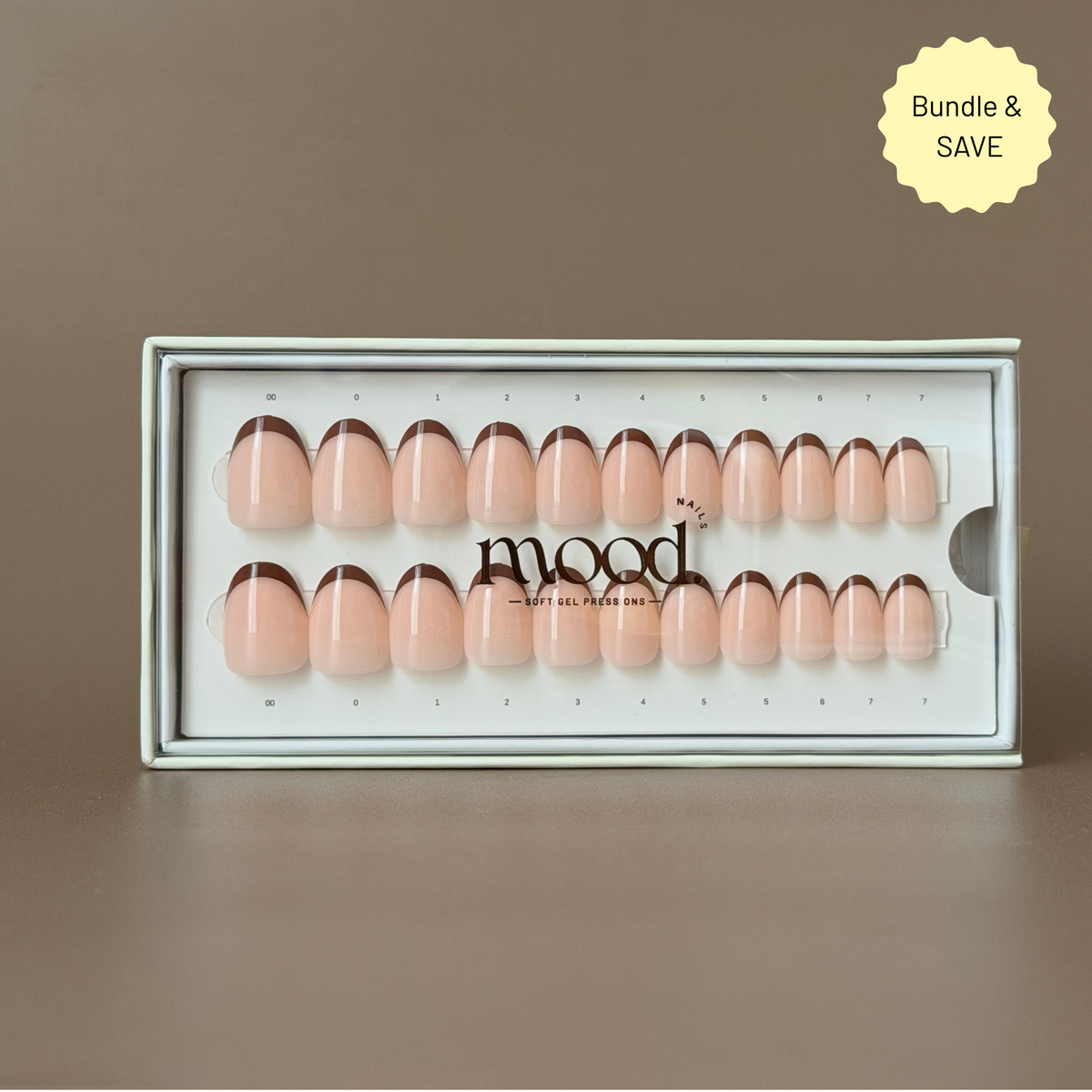 Choc French | press-on nails | oval