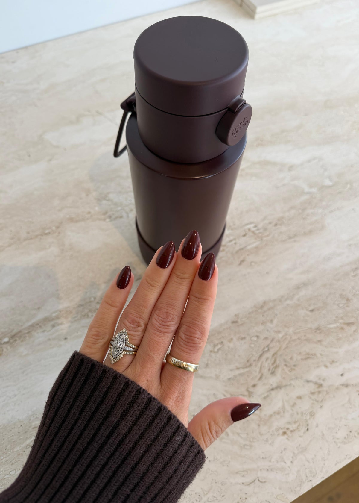 Dark Cherry | press-on nails | almond