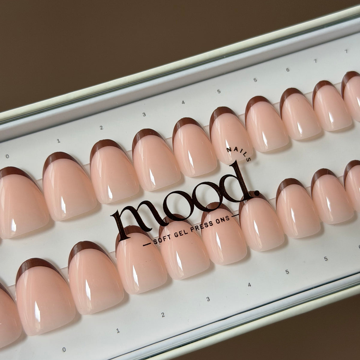 Choc French | press-on nails | oval