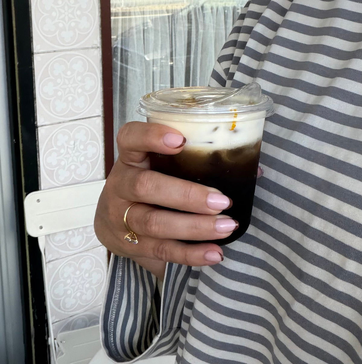 Choc French | press-on nails | oval