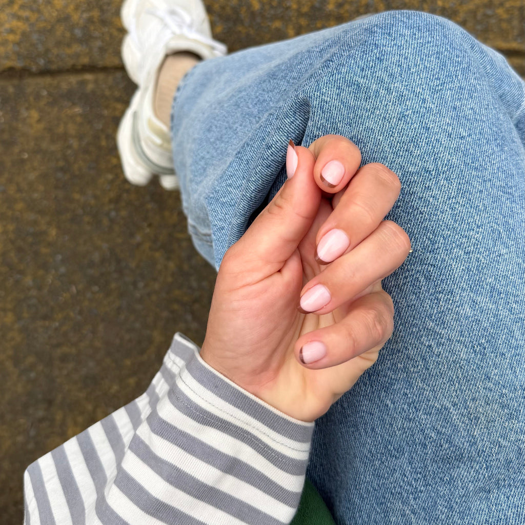 Choc French | press-on nails | oval