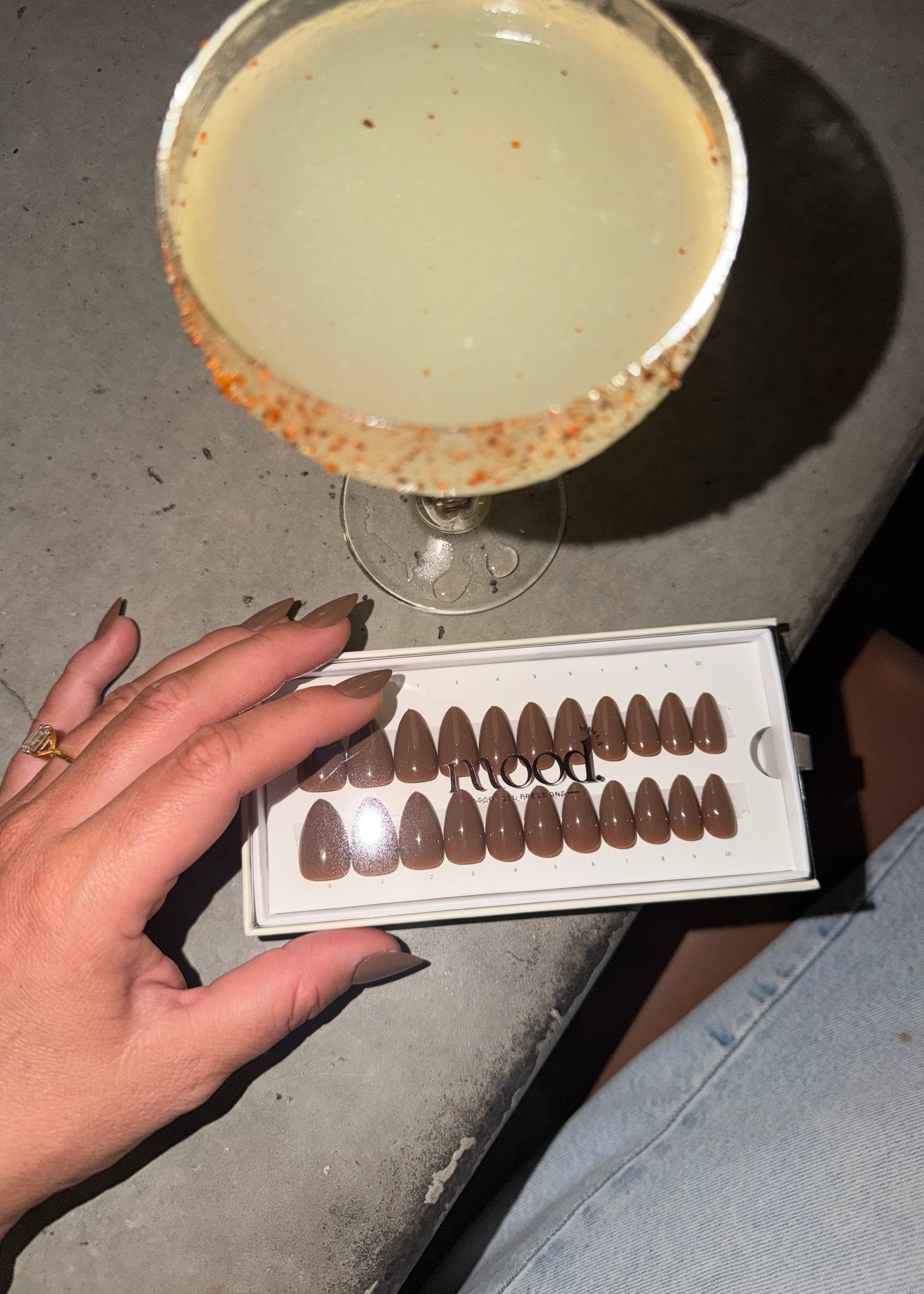 Mocha | press-on nails | almond