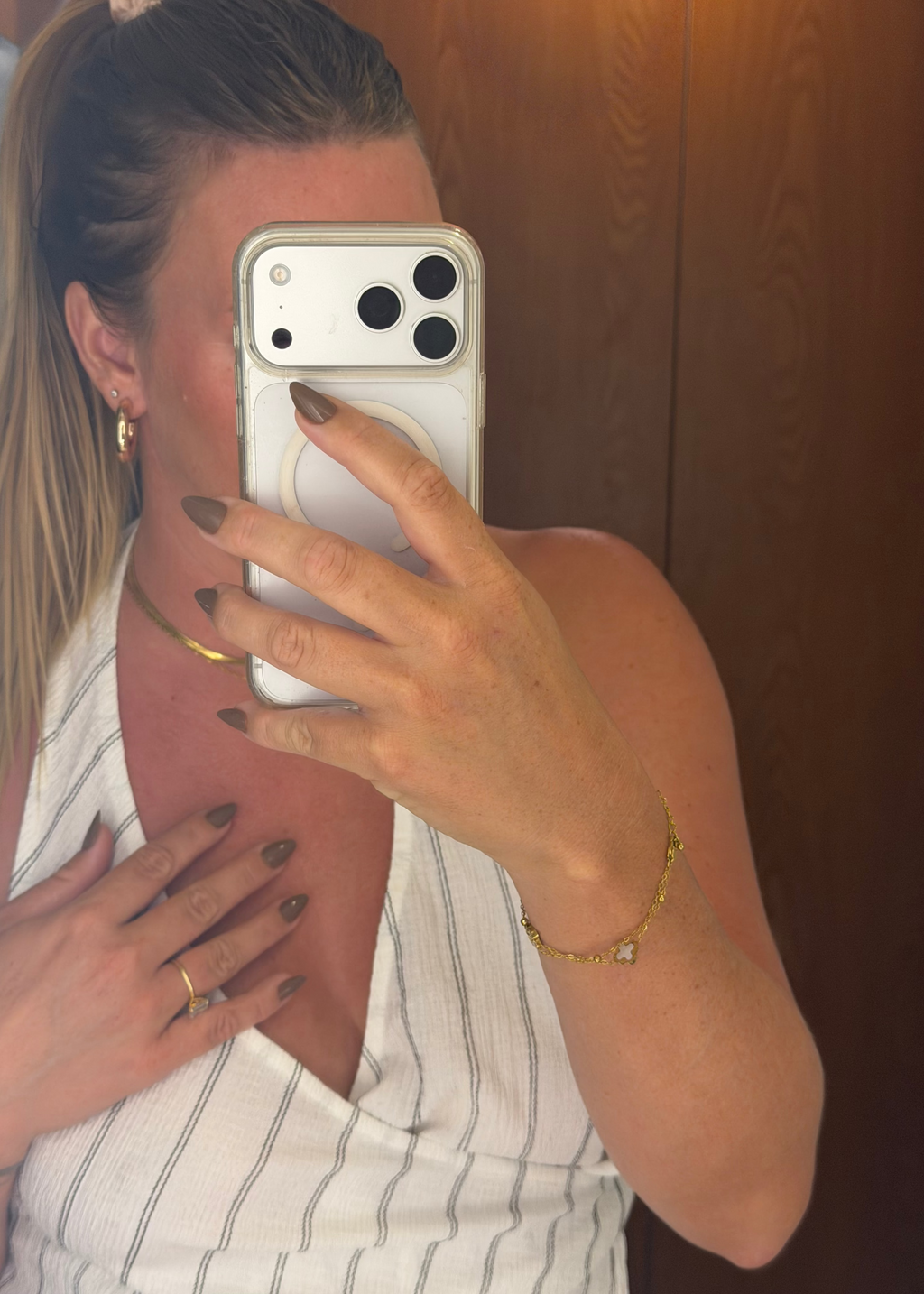 Mocha | press-on nails | almond