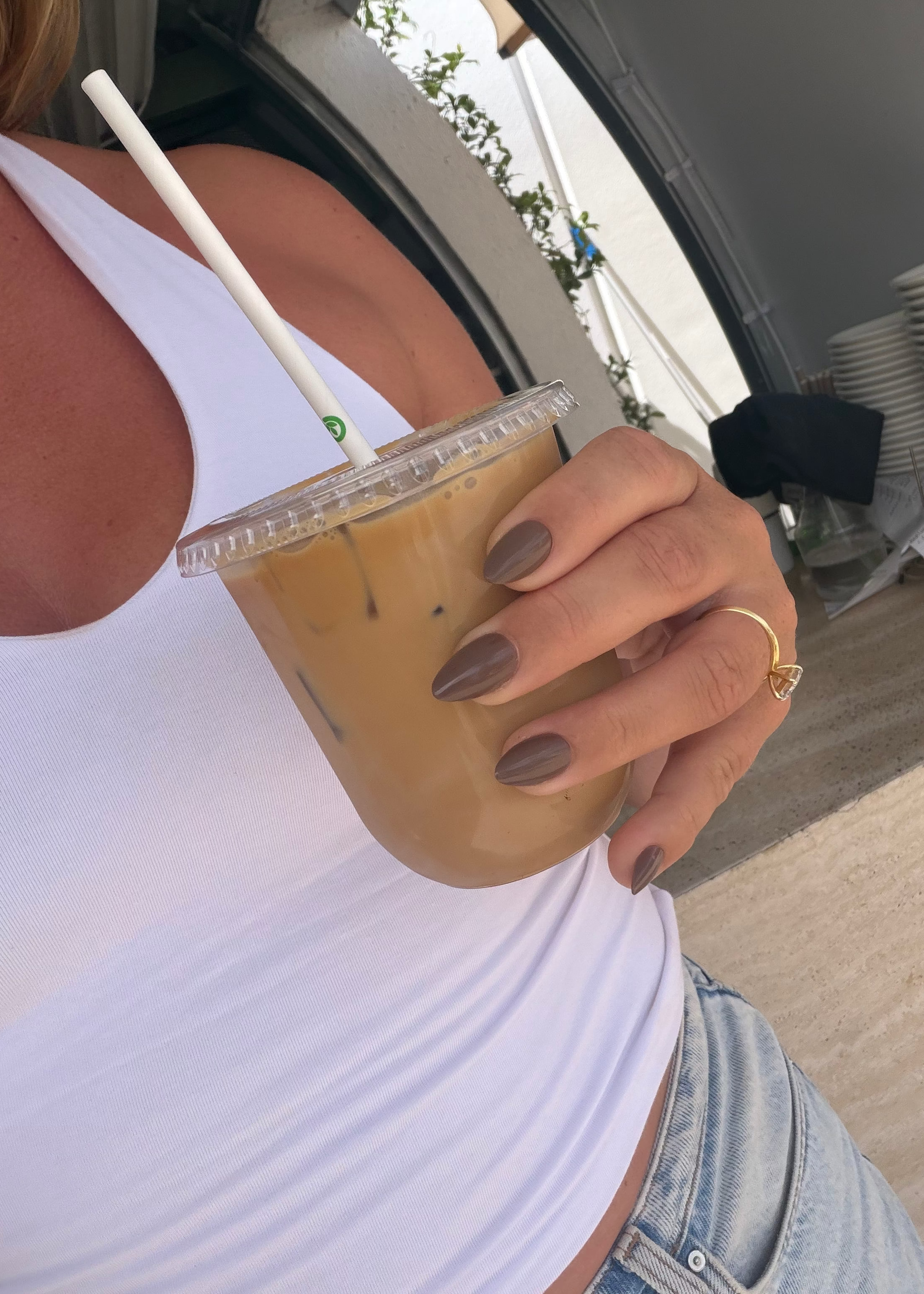 Mocha | press-on nails | almond