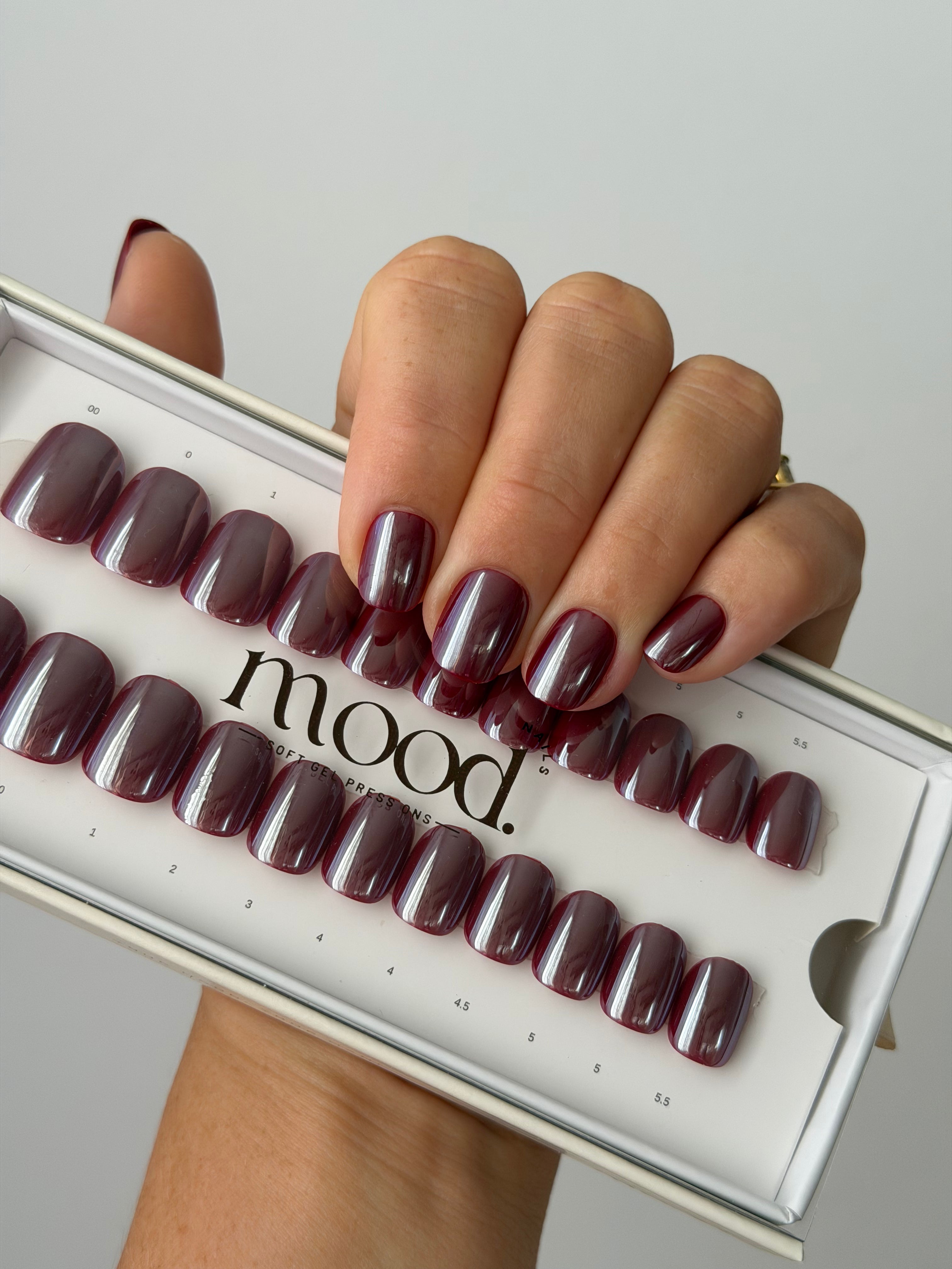 Cherry | press-on nails | squoval