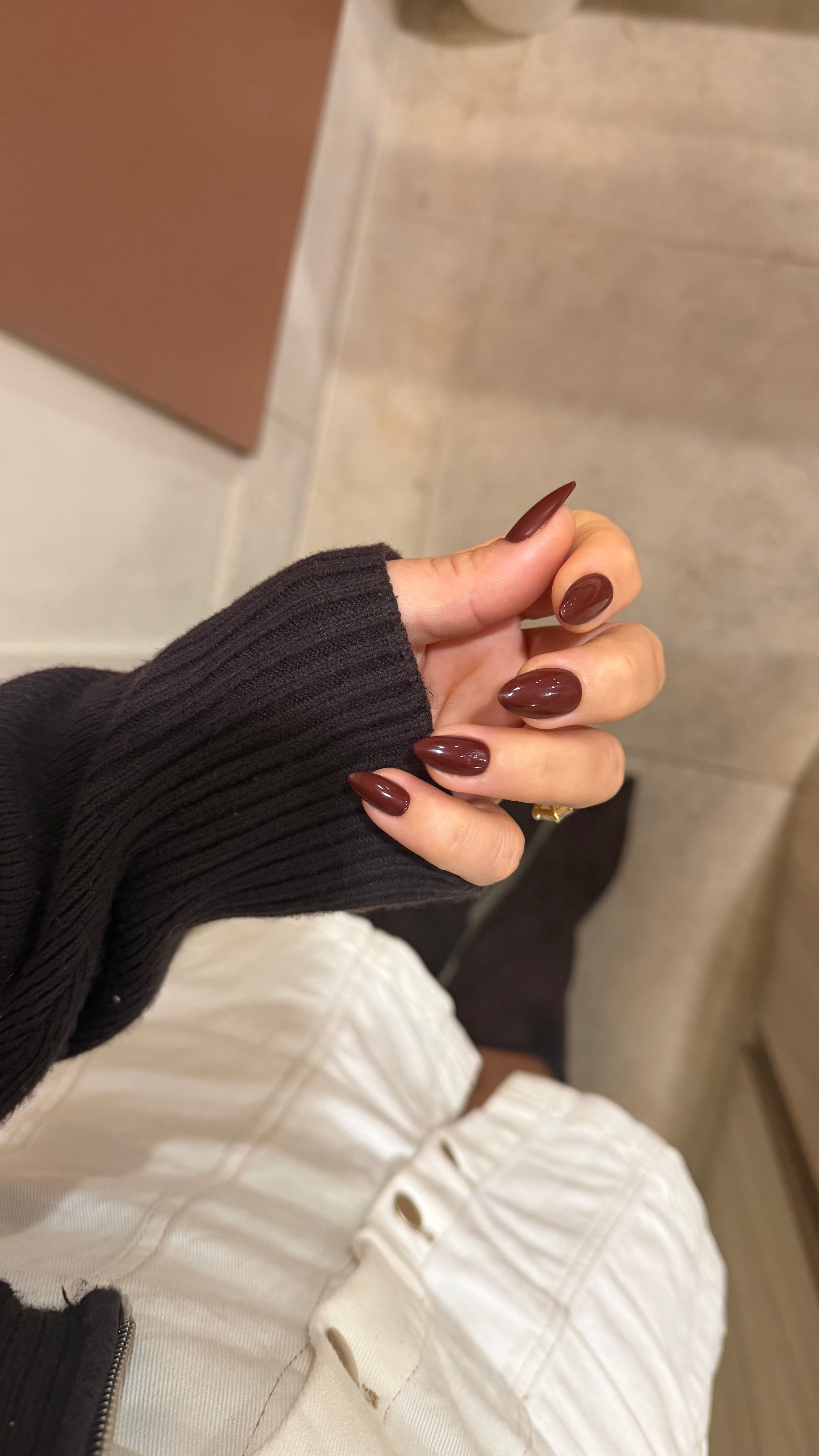 Dark Cherry | press-on nails | almond