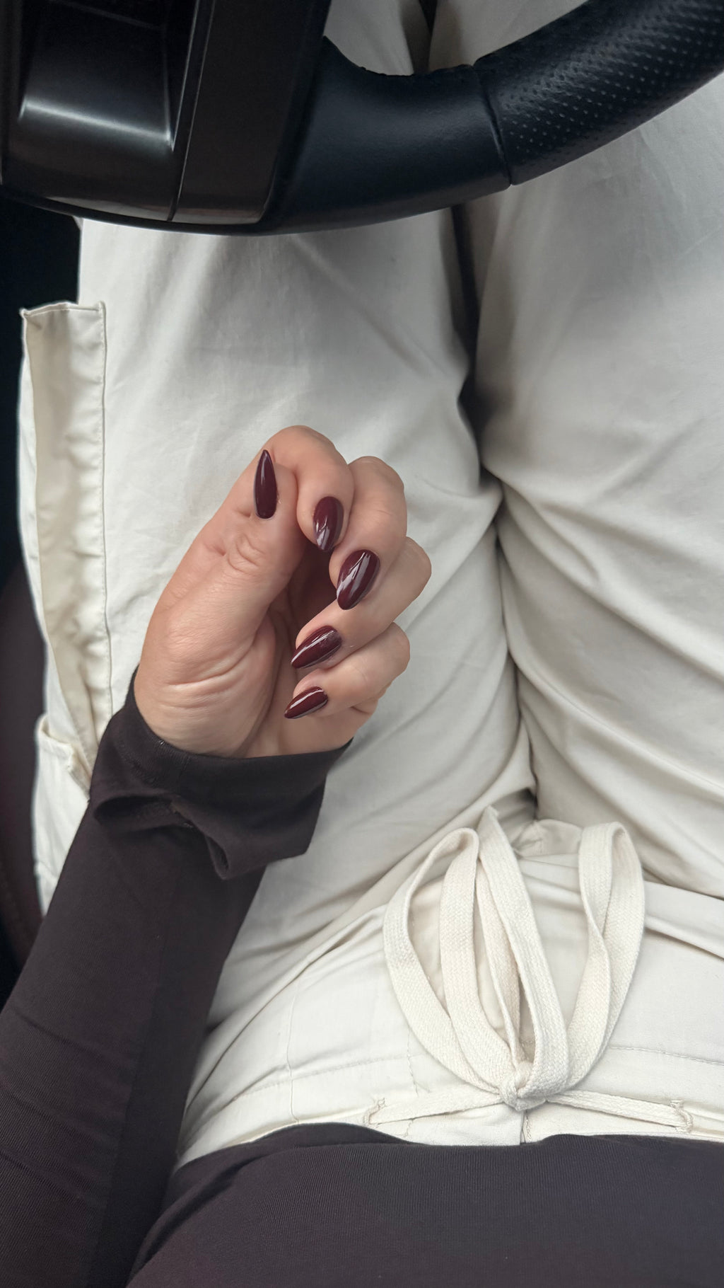 Dark Cherry | press-on nails | almond