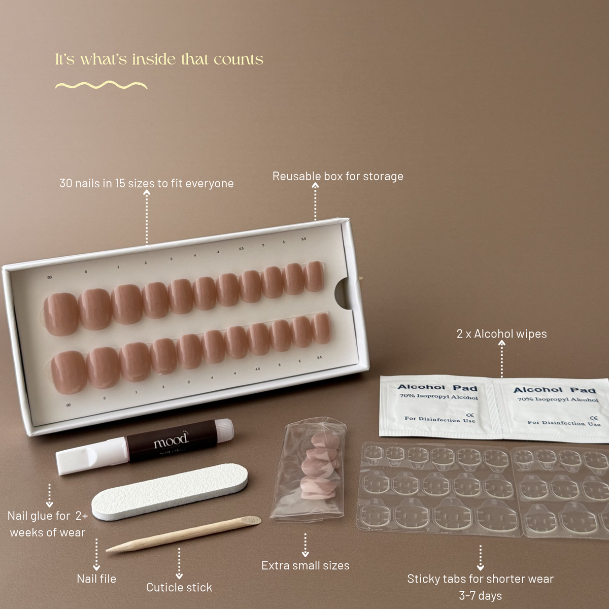 Nude Mood | press-on nails | squoval