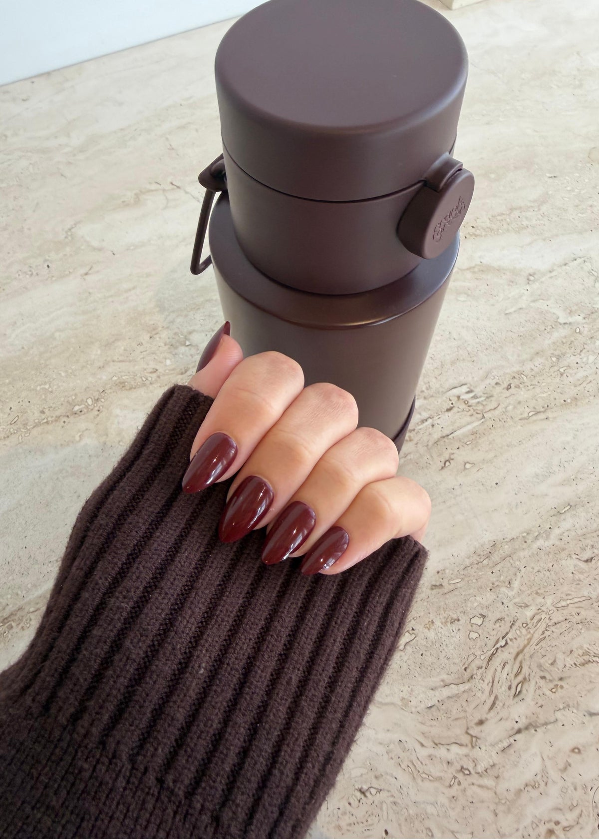 Dark Cherry | press-on nails | almond